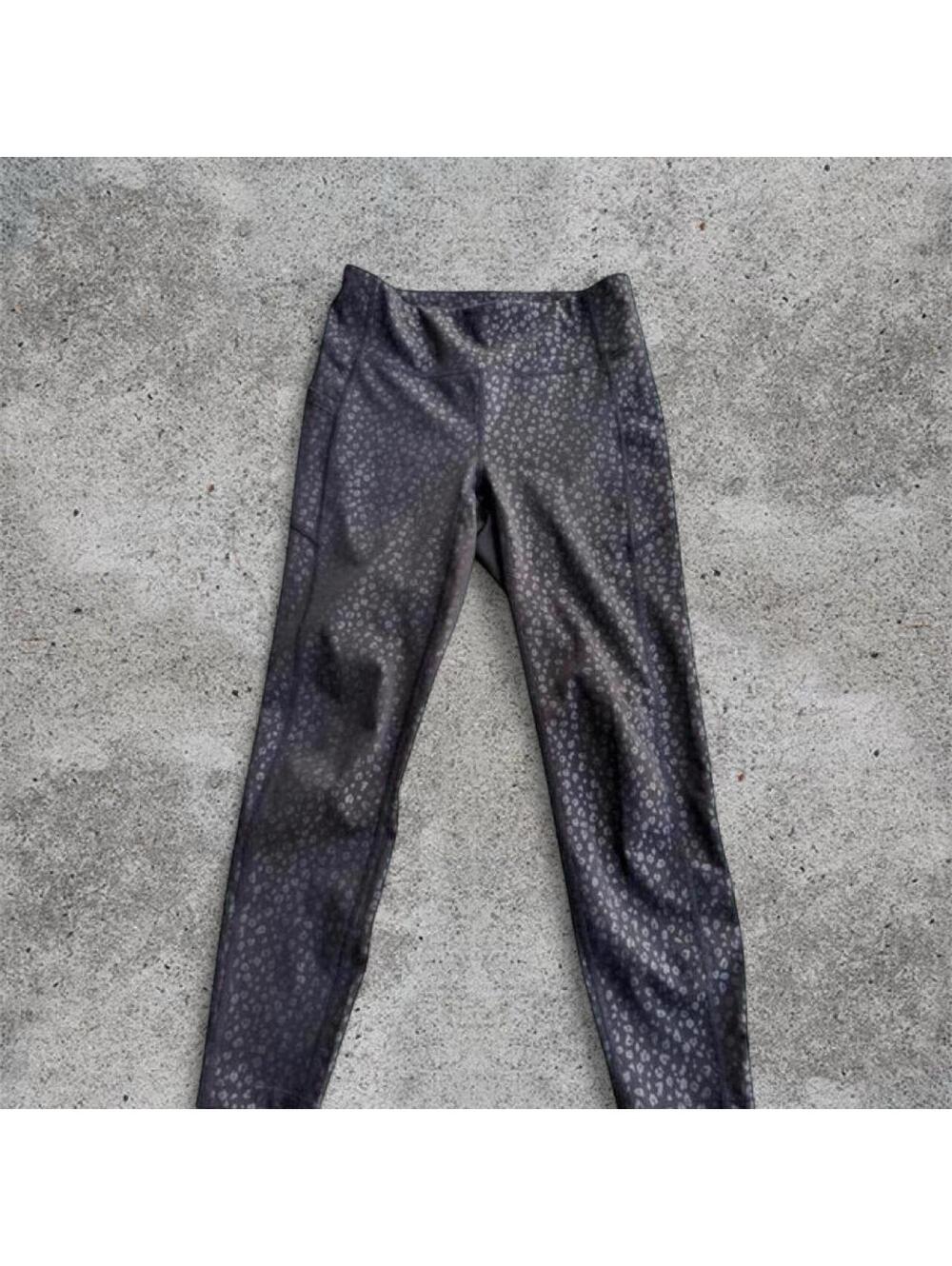 Bebe black leggings with cheetah print